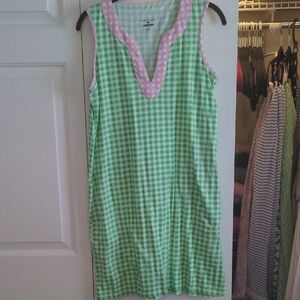Green and Pink Gingham Sleeveless Cover Up - Draper James X Lands End